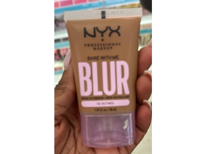 NYX Professional Makeup Bare With Me Blur Skin Tint Foundation, Nutmeg, 1.01 fl oz/30 mL