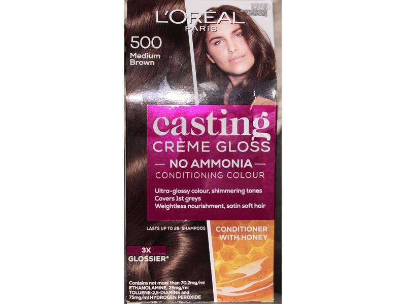 L'Oreal Paris Casting Creme Gloss Conditioning Colour, 500 Medium Brown, 1 Application