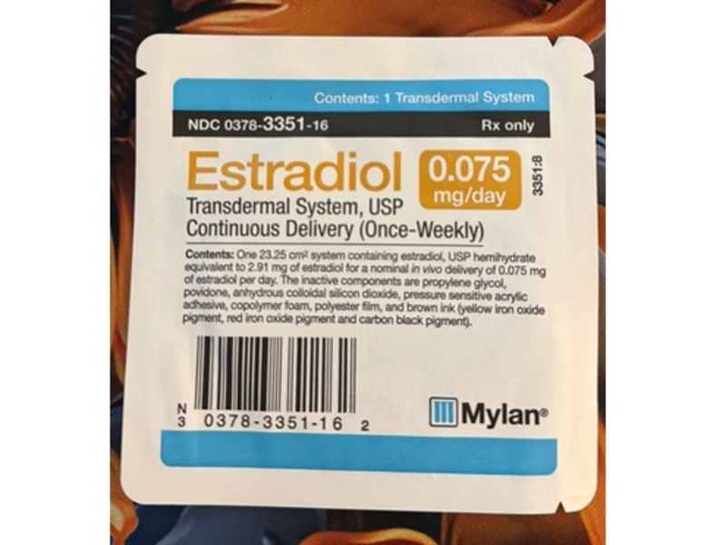 Estradiol Transdermal System 0.075 mg/ per day, 4 Count, Mylan (Rx)