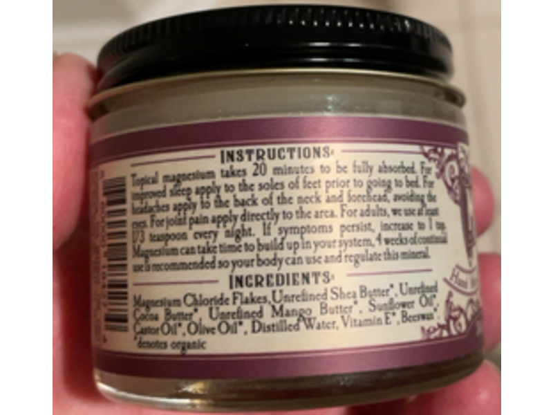 Roots & Leaves Magnesium Body Butter with Unrefined Shea, Cocoa & Mango Butter, 2 oz/57 g