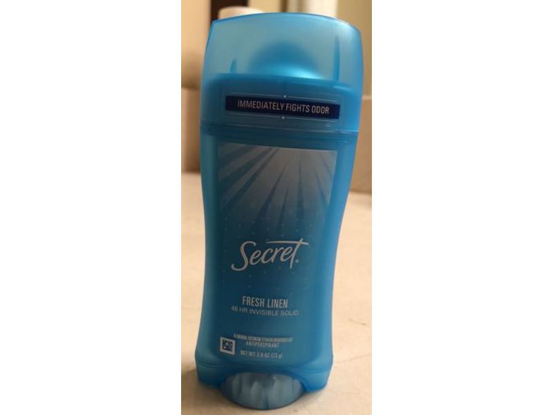 Secret 48 Hr Invisible Solid Antiperspirant, Fresh Linen, 2.6 oz/73 g