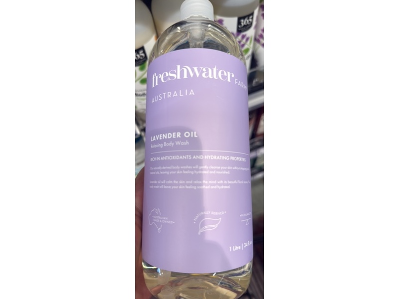 Freshwater Farm Australia Body Wash, Lavender Oil, 34 fl oz/1 L