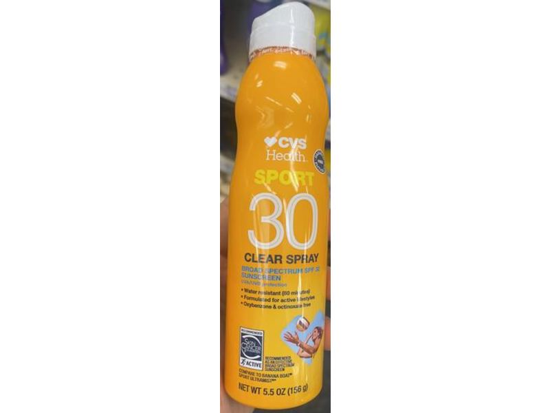 CVS Health Clear Sunscreen Spray, Sport, SPF 30, 5.5 oz/156 g