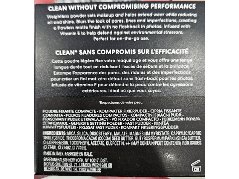 bareMinerals Original Mineral Veil Pressed Setting Powder, Medium, 0.3 oz/9 g