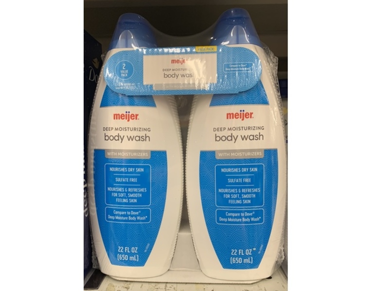 Meijer Deep Moisturizing Body Wash, 22 fl oz/650 mL, 2 Pack