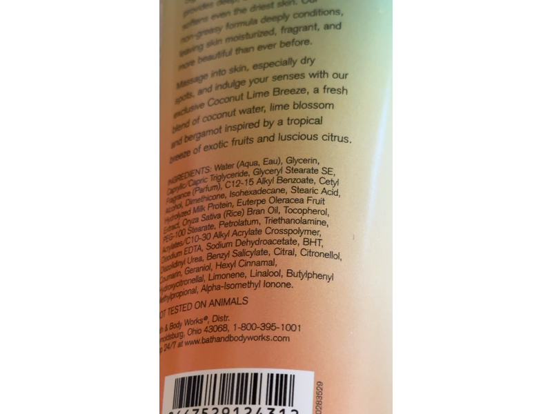 Bath & Body Works Triple Moisture Body Cream, Coconut Lime Breeze, 8 oz/226 g