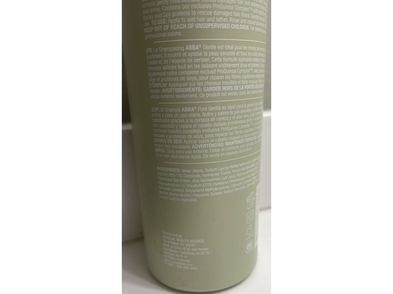Abba Pure Performance Hair Care Gentle Shampoo, Cherry Bark & Aloe, 32 fl oz/946 mL