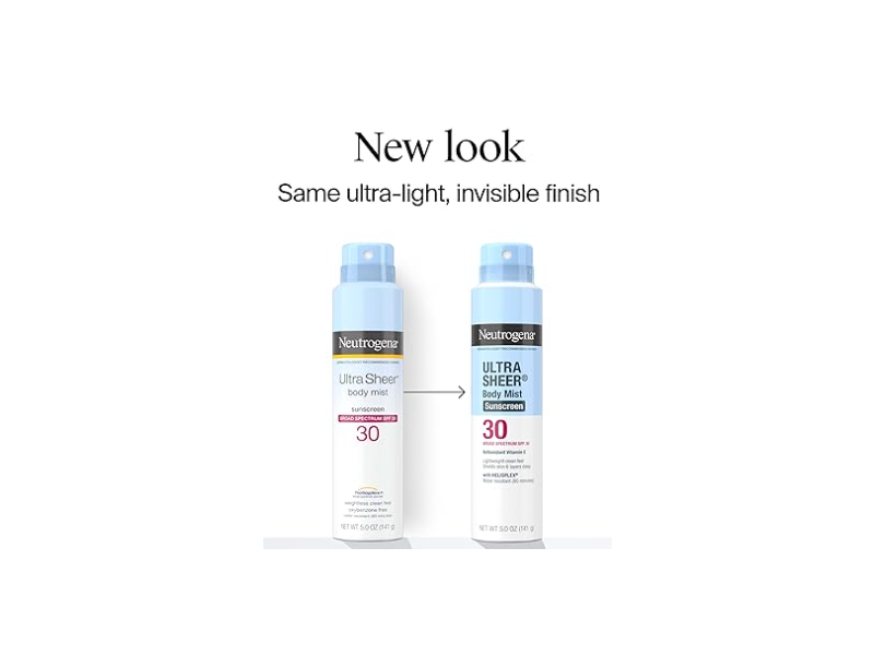 Neutrogena Ultra Sheer Sunscreen Body Mist, SPF 30, 5.0 oz/141g, Pack Of 3