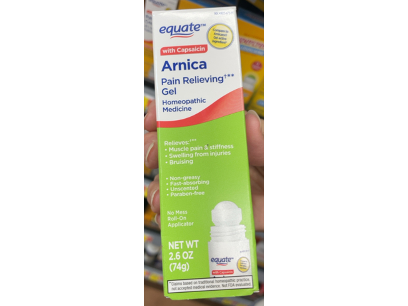 Equate Arnica Pain Relieving Gel Roll-on, Capsaicin, 2.6 oz/74 g