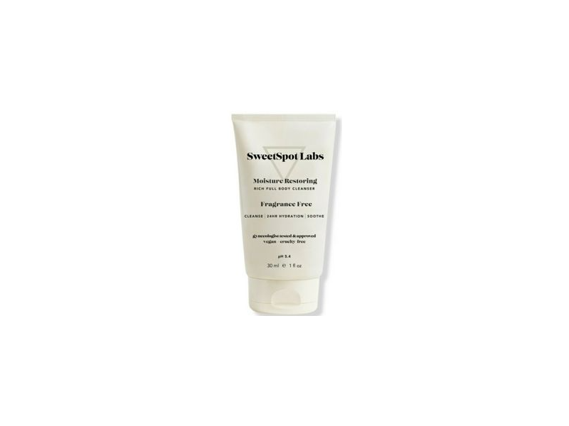 SweetSpot Labs Moisture Restoring Rich Full Body Cleanser, Fragrance Free, 1 fl oz/30 mL
