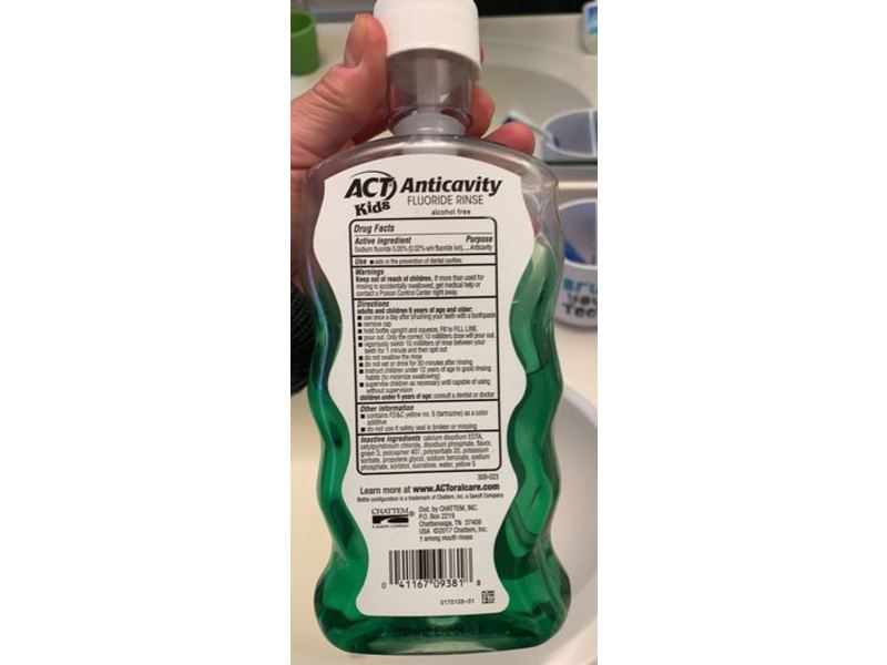 Act Kids Anti-Cavity Fluoride Rinse, Wild Watermelon, 16.9 fl oz/500 mL