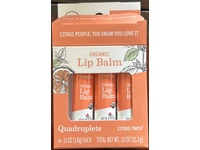 Earth Mama Organic Quadruplets Lip Balm, Citrus Twist, 0.13 oz/3.8 g, Pack of 4 - thumbnail 2