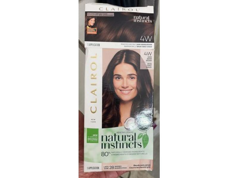 Clairol Natural Instincts Semi-Permanent Hair Color, 4W Dark Warm Brown, 1 Application