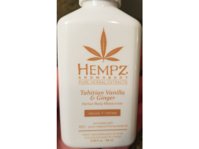 Hempz Herbal Body Moisturizer, Tahitian Vanilla And Ginger, 2.25 oz / 66 mL