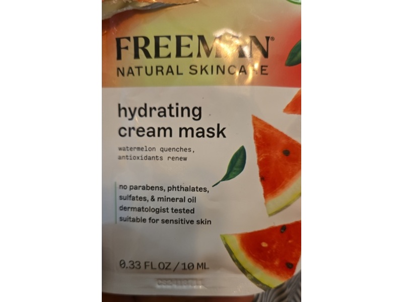 Freeman Hydrating Cream Mask, Watermelon, 0.33 fl oz/10 mL