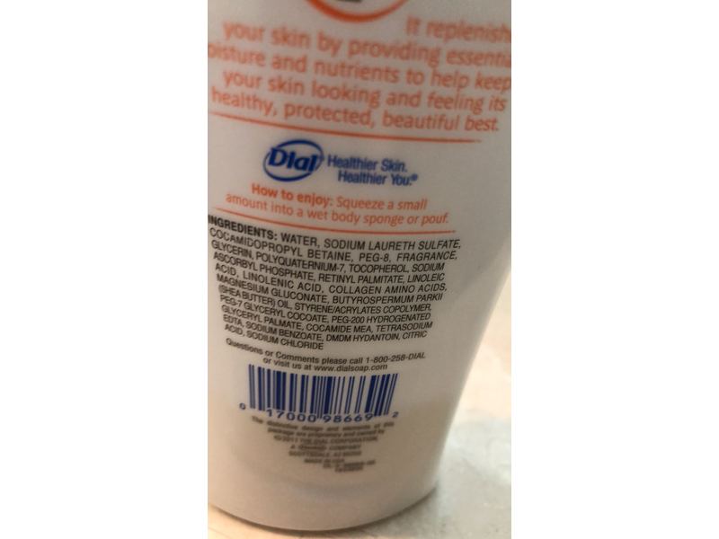Dial Nutriskin Replenishing Body Wash, White Peach & Shea Butter, 16 fl oz/473 mL