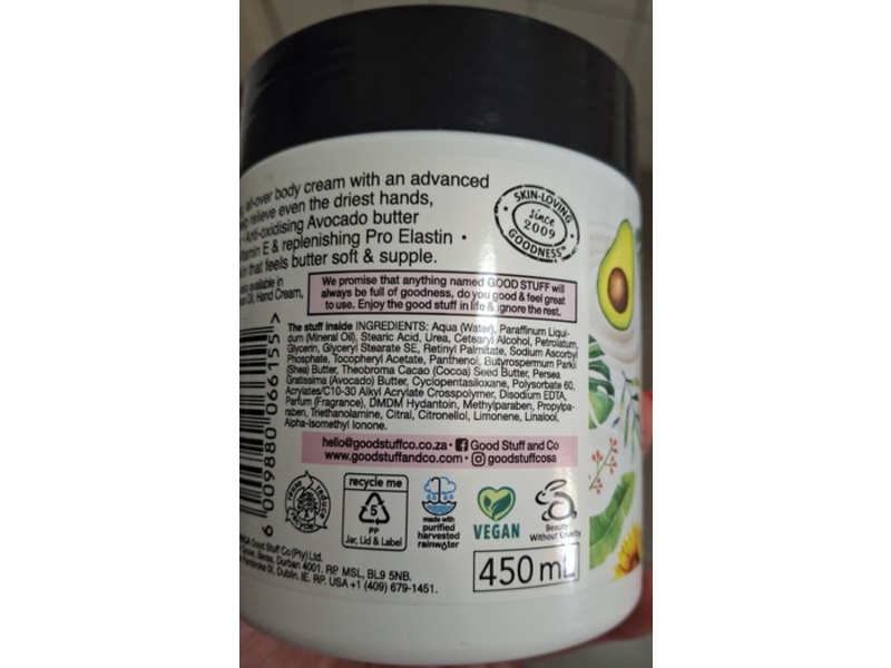 Good Stuff Extra Care & Repair Deep Moisturization Body Cream, 15.22 fl oz/450 mL