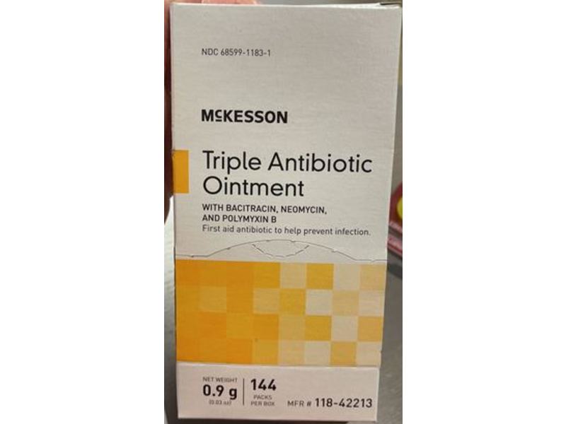 Mckesson Triple Antibiotic Ointment, 0.9 g, 144 Count