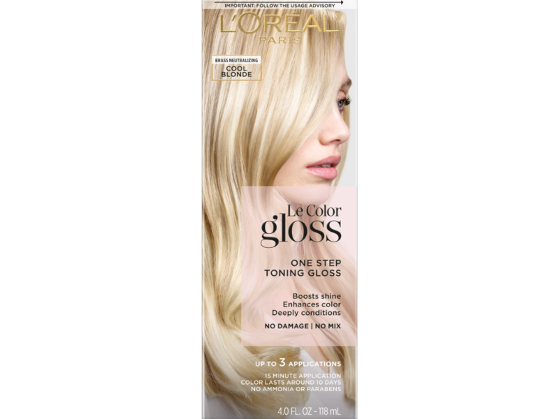 L'Oreal Paris Le Color gloss One Step Toning Gloss, Cool Blonde, 4 fl oz/118 mL