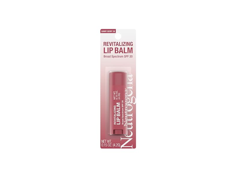 Neutrogena Revitalizing Sunscreen Lip Balm, Sunny Berry 30 SPF 20, 0.15 oz/4.2 g