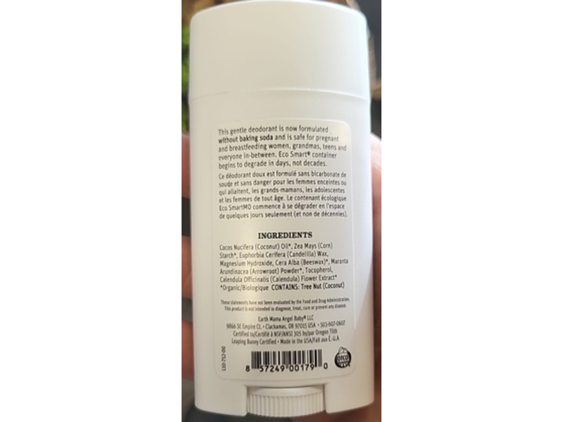 Earth Mama Simply Non-Scents Deodorant, 2.65 oz/75 g