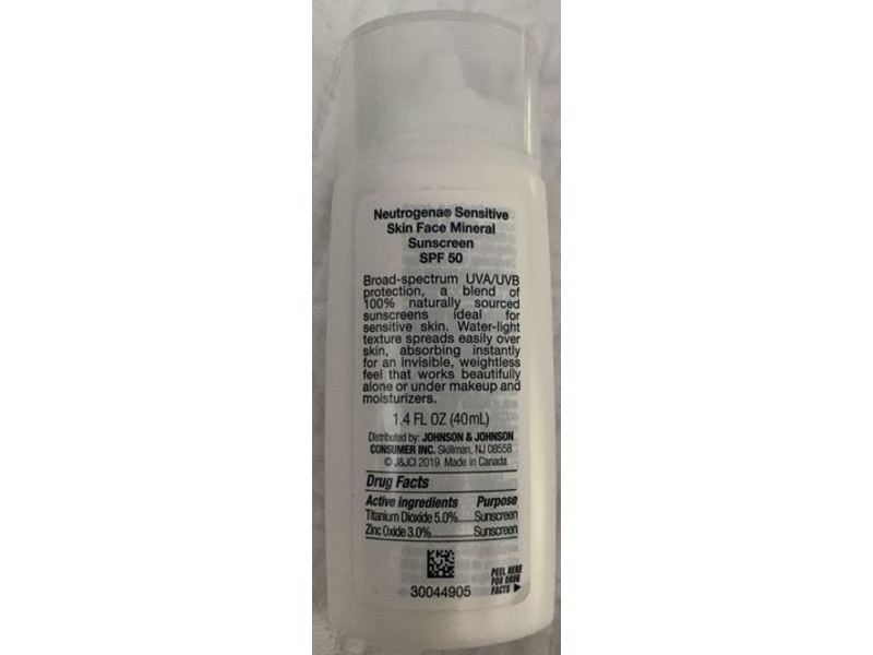 Neutrogena Sensitive Skin Face Sunscreen, SPF 50, 1.4 fl oz/40 mL