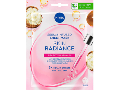 Nivea Serum Infused Sheet Mask, Shea Butter & Argan Oil, 1 Count