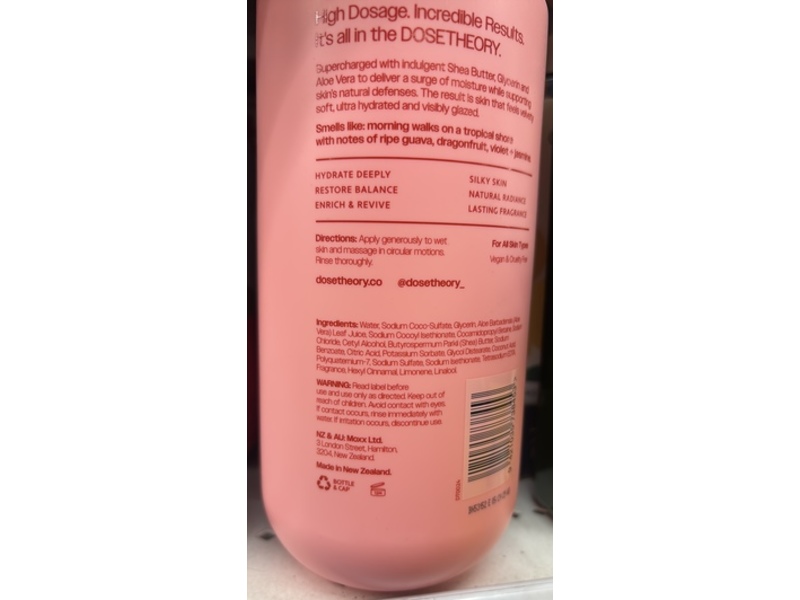 DoseTheory Milk Glaze Body Wash, Guava Flower, 30.43 fl oz/900 mL
