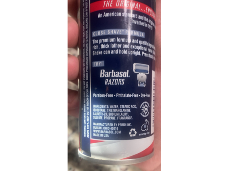 Barbasol Thick & Rich Shaving Cream, Original, 5 oz/142 g
