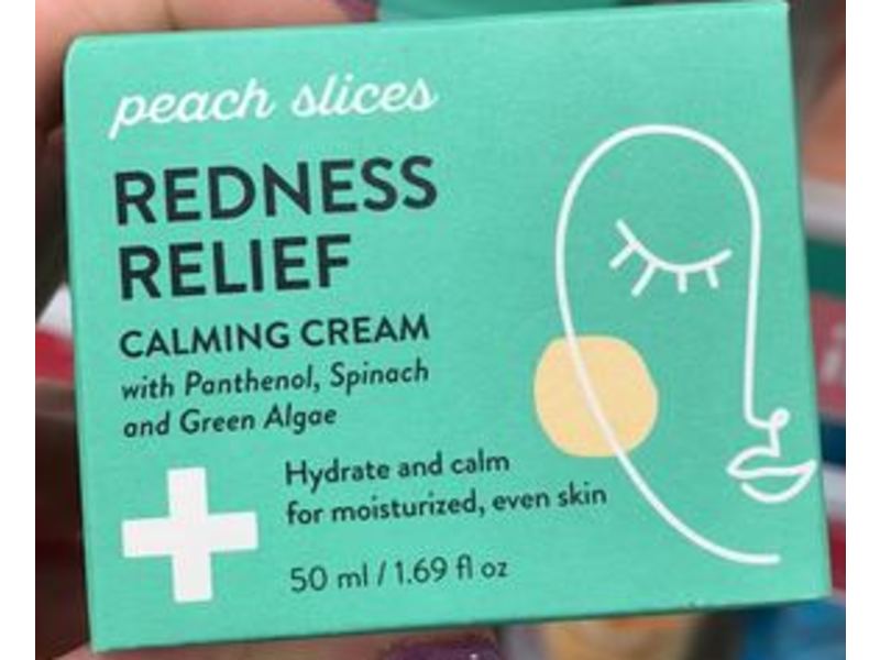 Peach & Lily Peach Slices Redness Relief Calming Cream, Panthenol, Spinach & Green Algae, 1.69 fl oz/50 mL