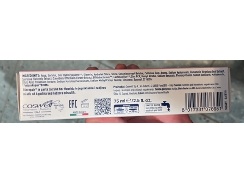 Biorepair Peribioma Toothpaste, 2.5 fl oz/75 mL