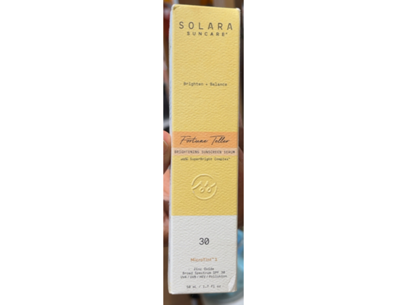 Solara Suncare Brighten + Balance Fortune Teller Brightening Sunscreen Serum, MicroTint 1, SPF 30, 1.7 fl oz/50 mL