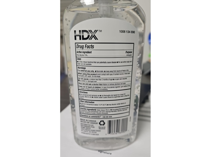 HDX Hand Sanitizer Gel, 16 fl oz/473 mL