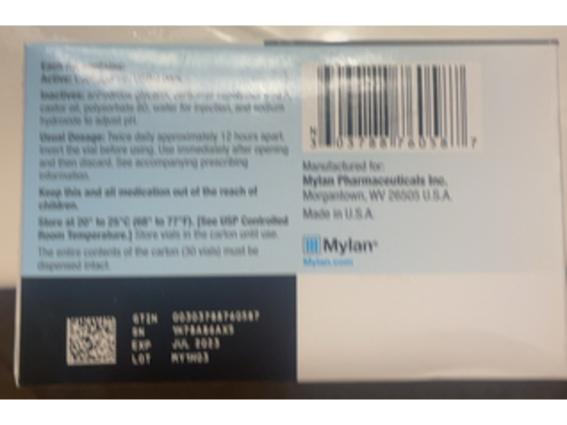 CycloSporine Ophthalmic Emulsion 0.05%, 0.4 mL, Mylan (RX)