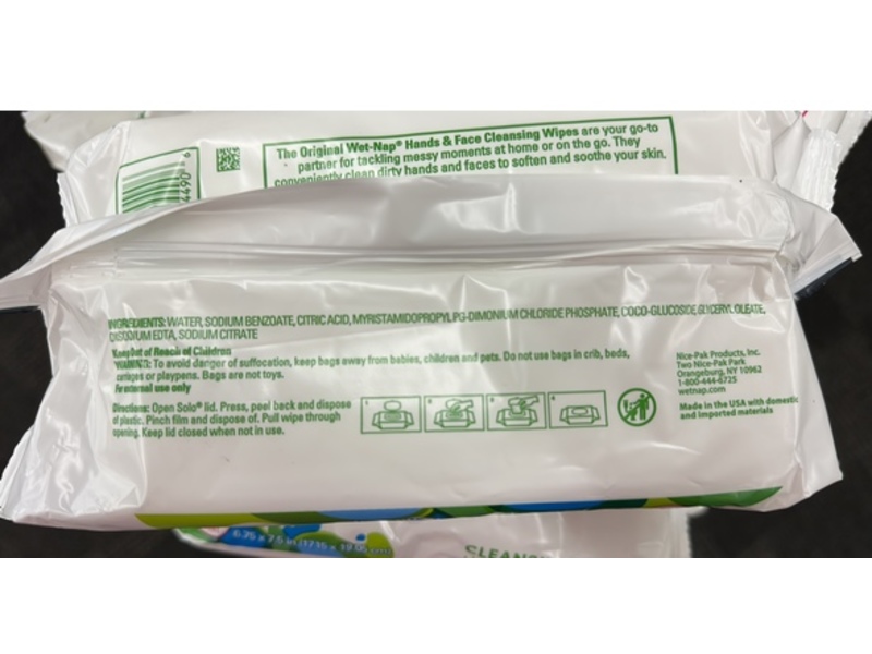 Wet-Nap Cleansing Wipes, The Original, 90 Count, Pack Of 6