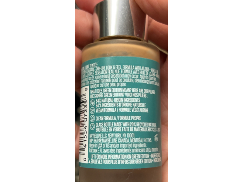 Maybelline Green Edition Superdrop Tinted Oil, Jojoba & Marula Oil, 50, 0.67 fl oz/20 mL