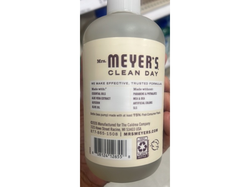 Mrs. Meyer's Clean Day Hand Soap, Vanilla Orchid Scent, 12.5 fl oz/370 mL