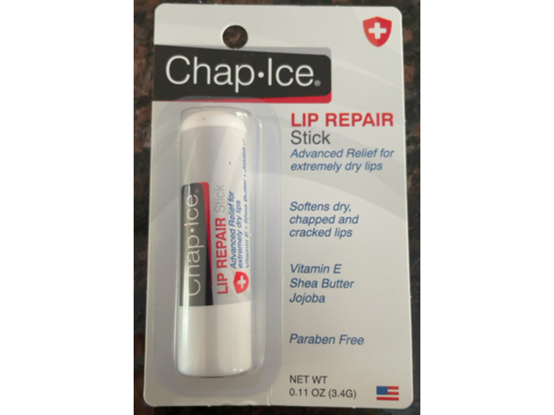 Chap-Ice Lip Repair Stick Advanced Relief Lip Balm, Vitamin E, Shea Butter, Jojoba, 0.11 oz/3.4 g