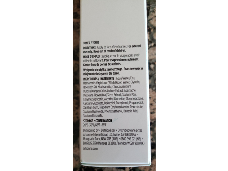 Arbonne agewell Refreshing Tonning Mist, Vitamin B3, 1.7 fl oz/50 mL