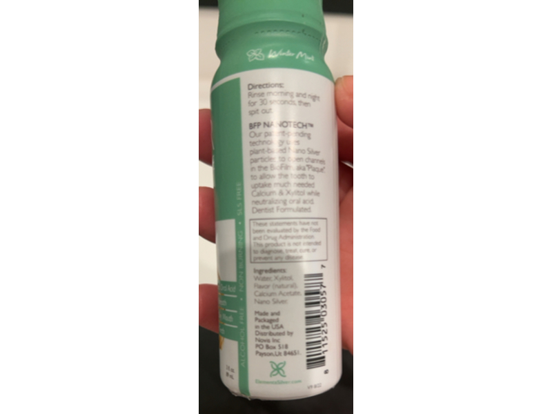 Elementa Silver Mouthrinse, Winter Mint, 3 fl oz/89 mL