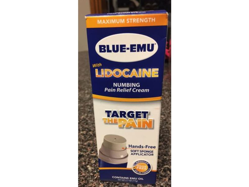 Blue Emu with Lidocaine Numbing Pain Relief Cream,2.7 oz/77 g
