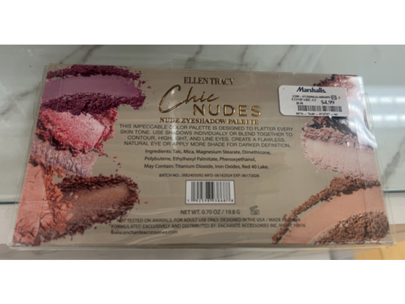 Ellen Tracy Nude Eyeshadow Palette, Chic Nudes, 0.70 oz/19.8 g