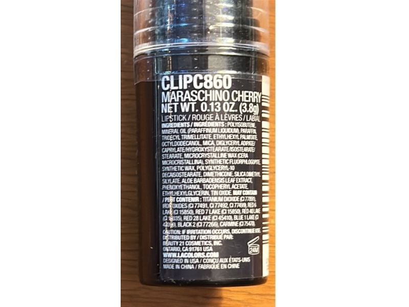 L.A Colors Pout Chaser Lipstick, Maraschino Cherry, 0.13 oz/3.8 g