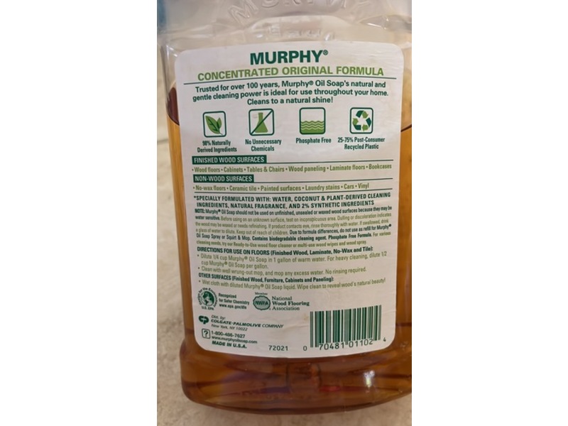 Murphy Oil Soap Original Wood Cleaner Concentrated, 32 fl oz/946 mL