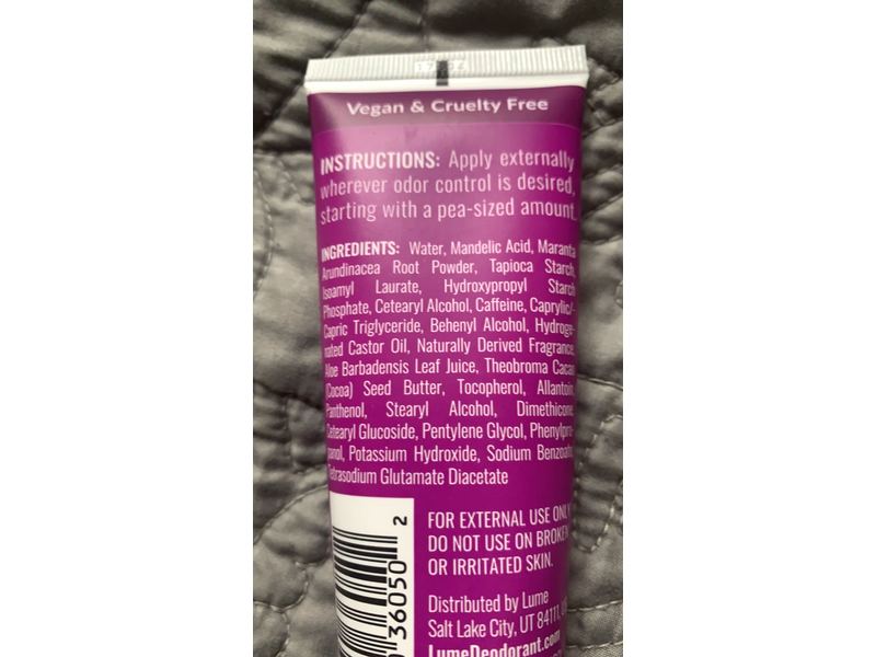 Lume Invisible Deodorant Body Cream, Peony Rose, 3.0 oz/85 g