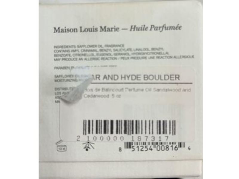 Maison Louis Marie Perfume Oil, Bois De Balincourt, 0.50 fl oz/15 mL