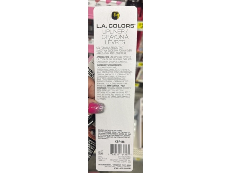 L.A. Colors Gel Lip Liner, My Favorite Nude, 0.05 oz/1.5 g