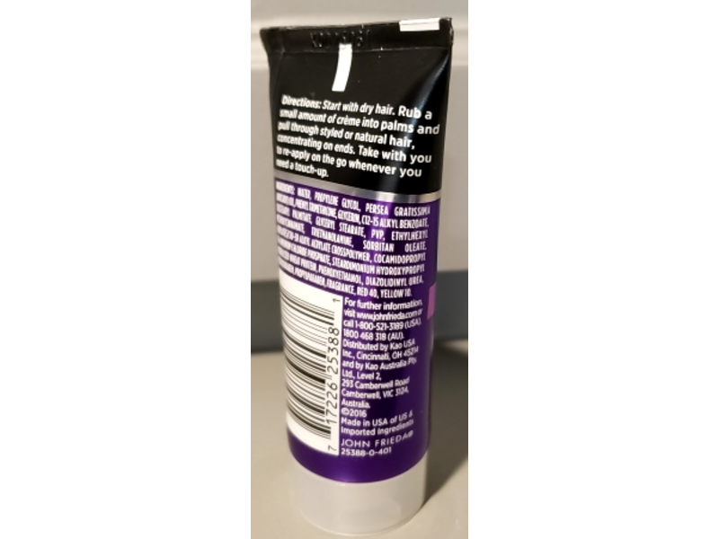 John Frieda Frizz Ease Secret Weapon Finishing Creme, Avocado Oil, 1 oz/30 mL