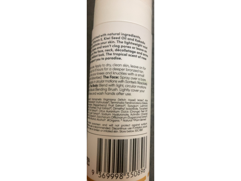 Sontse Sun Lit Face & Body Tan Mist, 4.05 fl oz/120 mL