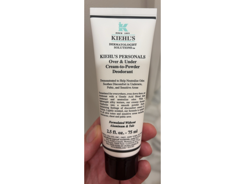 Kiehl's Over & Under Cream-To-Powder Deodorant, 2.5 fl oz/75 mL